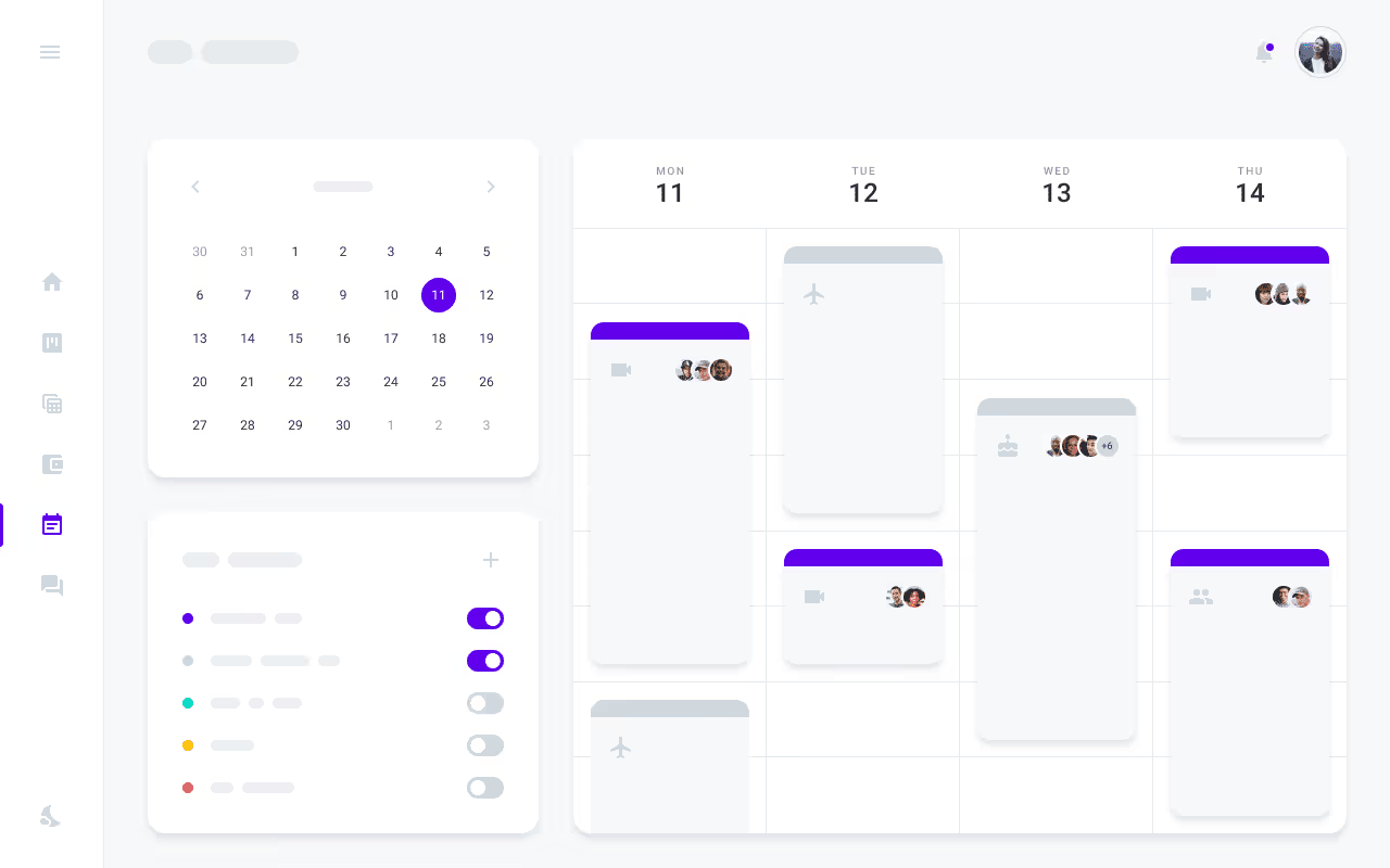 Product tracking schedule dashboard
